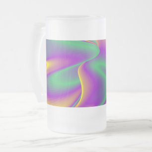 Caneca De Cerveja Vidro Jateado Magia das cores, Abstrato 3D Rainbowart