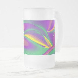 Caneca De Cerveja Vidro Jateado Magia das cores, Abstrato 3D Rainbowart