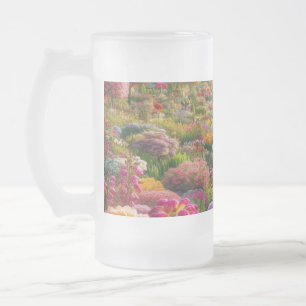 Caneca De Cerveja Vidro Jateado Magia florescente - um paraíso de cores