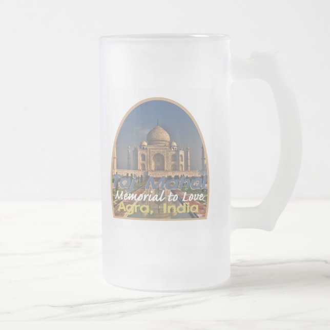 Caneca De Cerveja Vidro Jateado MAHAL India de TAJ (Direita)