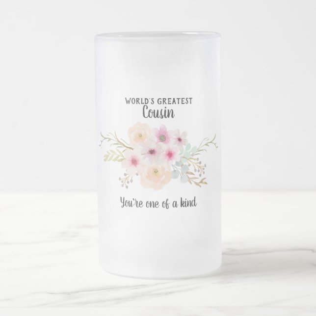 Caneca De Cerveja Vidro Jateado Maiores Primos Mundos - Girly Flowers Divertido Mo (Centro)