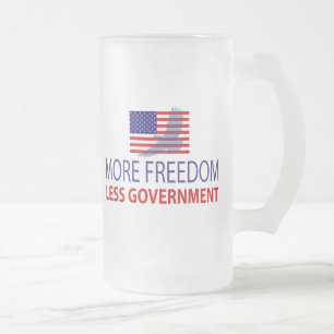 Caneca De Cerveja Vidro Jateado Mais liberdade menos governo