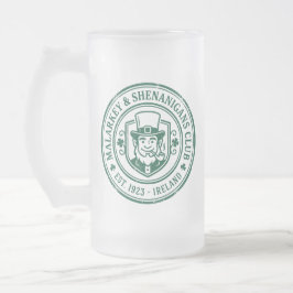 Caneca De Cerveja Vidro Jateado Malarkey & Shenanigans Beer Club St. Patrick's Day