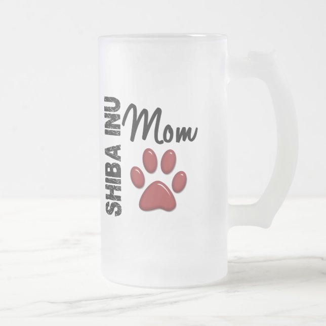 Caneca De Cerveja Vidro Jateado Mamã 2 de Shiba Inu (Direita)