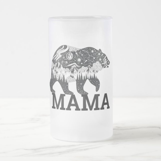 Caneca De Cerveja Vidro Jateado Mama Bear (Centro)