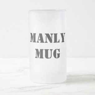 Caneca De Cerveja Vidro Jateado Manly Funny Typografia