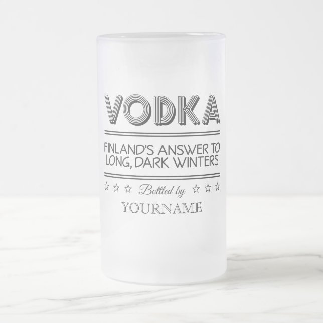 Caneca De Cerveja Vidro Jateado Mantas personalizadas VODKA (Centro)