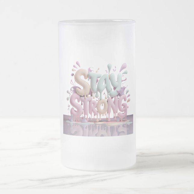 Caneca De Cerveja Vidro Jateado manter-se forte (Centro)