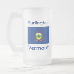 Caneca De Cerveja Vidro Jateado Mapa Cidade Mug da Sinalizador Vermont