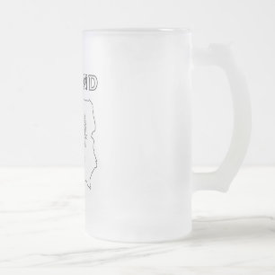 Caneca De Cerveja Vidro Jateado Mapa de Polônia com Águia