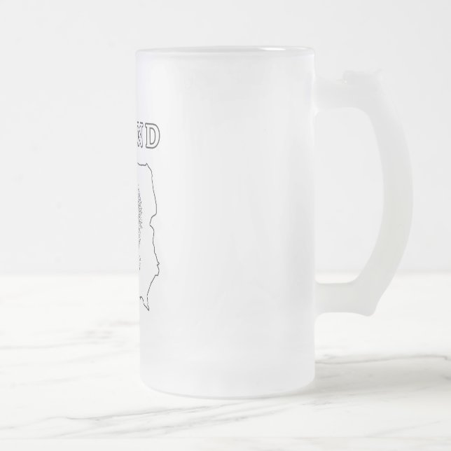 Caneca De Cerveja Vidro Jateado Mapa de Polônia com Águia (Direita)
