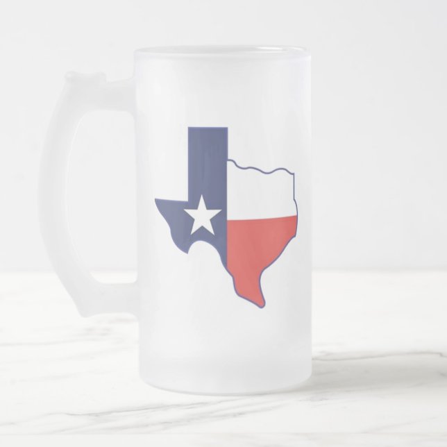 CANECA DE CERVEJA VIDRO JATEADO MAPA DE TEXAS (Esquerda)