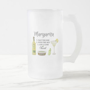 Caneca De Cerveja Vidro Jateado Margarita Fosco Mug