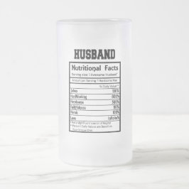 Caneca De Cerveja Vidro Jateado Marido Personalizado Fatos Nutricionais Fosco Mug