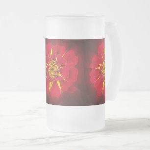 Caneca De Cerveja Vidro Jateado marigold vermelho vivo