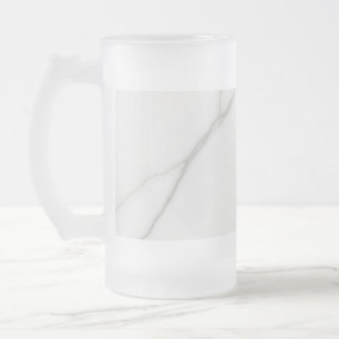 Caneca De Cerveja Vidro Jateado Mármore Branco
