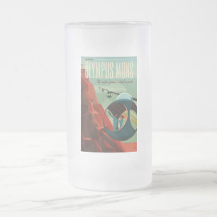 Caneca De Cerveja Vidro Jateado Mars Olympus Mons Maior Sistema Solar de Vulcão