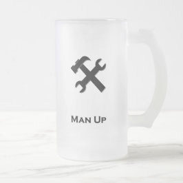 Caneca De Cerveja Vidro Jateado Martelo Wrench Man para Cima