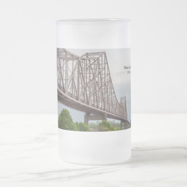 Caneca De Cerveja Vidro Jateado Martin Luther Bridge Fosco Mug (Centro)