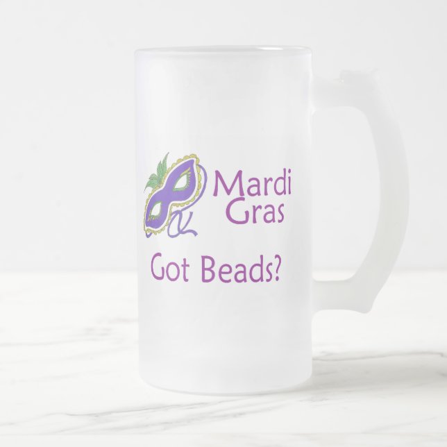 Caneca De Cerveja Vidro Jateado Máscara do roxo do carnaval (Direita)