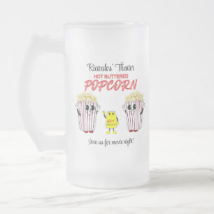 Caneca De Cerveja Vidro Jateado Mascotes de Pipoca Divertidos para Cinema em Famíl