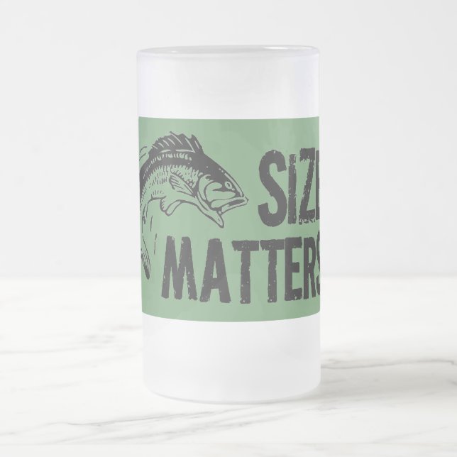 Caneca De Cerveja Vidro Jateado Matérias do tamanho! Design engraçado da pesca (Centro)