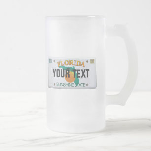 Caneca De Cerveja Vidro Jateado Matrícula de Florida (customizável)