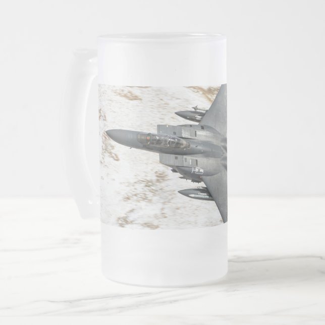 Caneca De Cerveja Vidro Jateado McDonnell Douglas F-15 Eagle (Frente Esquerda)