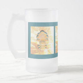 Caneca De Cerveja Vidro Jateado Medalhão de Estilo Italiano Vintage