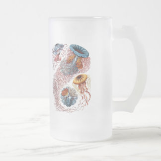 Caneca De Cerveja Vidro Jateado Medusa de Haeckel