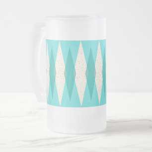 Caneca De Cerveja Vidro Jateado Meio século Modern Argyle Fosco Mug