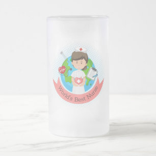 Caneca De Cerveja Vidro Jateado Melhor Enfermeira do Mundo
