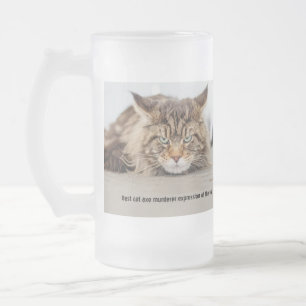 Caneca De Cerveja Vidro Jateado Melhor expressão do assassino do machado do gato