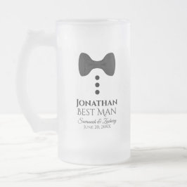 Caneca De Cerveja Vidro Jateado Melhor Fosco Preto Tie Tuxedo, Homem Divertido