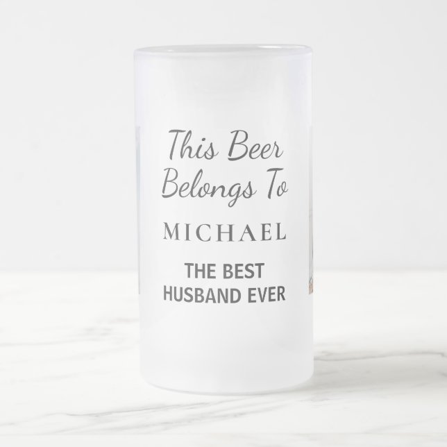 Caneca De Cerveja Vidro Jateado Melhor Foto Do Marido De Todos Os Dias (Centro)