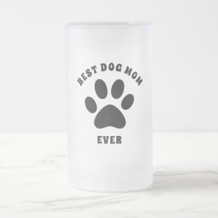 Caneca De Cerveja Vidro Jateado Melhor Mãe de Cachorro de Todos os Tempos Texto Pe