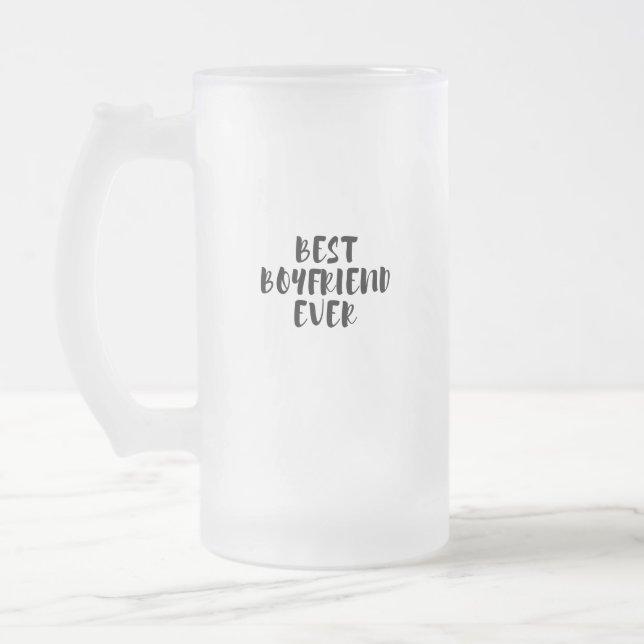 Caneca De Cerveja Vidro Jateado Melhor namorado (Esquerda)