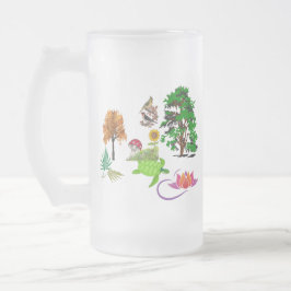 Caneca De Cerveja Vidro Jateado Melhor Pai Alguma Vez Natureza Verde Lotus Bloom