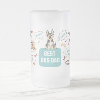 Caneca De Cerveja Vidro Jateado Melhor Pai de Cachorro
