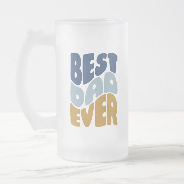 Caneca De Cerveja Vidro Jateado Melhor pai de sempre (Esquerda)