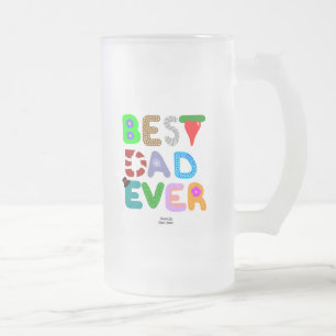 Caneca De Cerveja Vidro Jateado Melhor Pai de uma caneta de vidro de Fosco grande