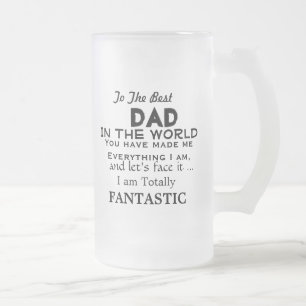 Caneca De Cerveja Vidro Jateado Melhor Pai do Mundo PRESENTE ENGRAÇADO PARA O PAI