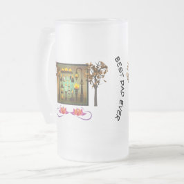 Caneca De Cerveja Vidro Jateado Melhor Pai Personalizado do Nunca com o Fosco Lotu