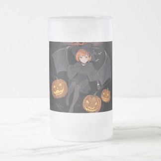 Caneca De Cerveja Vidro Jateado menina do halloween