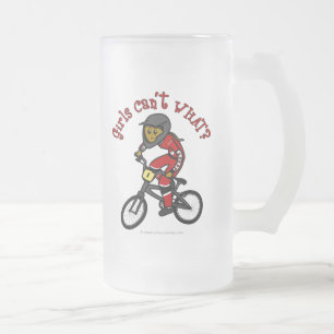 Caneca De Cerveja Vidro Jateado Meninas Vermelhas Escuras BMX