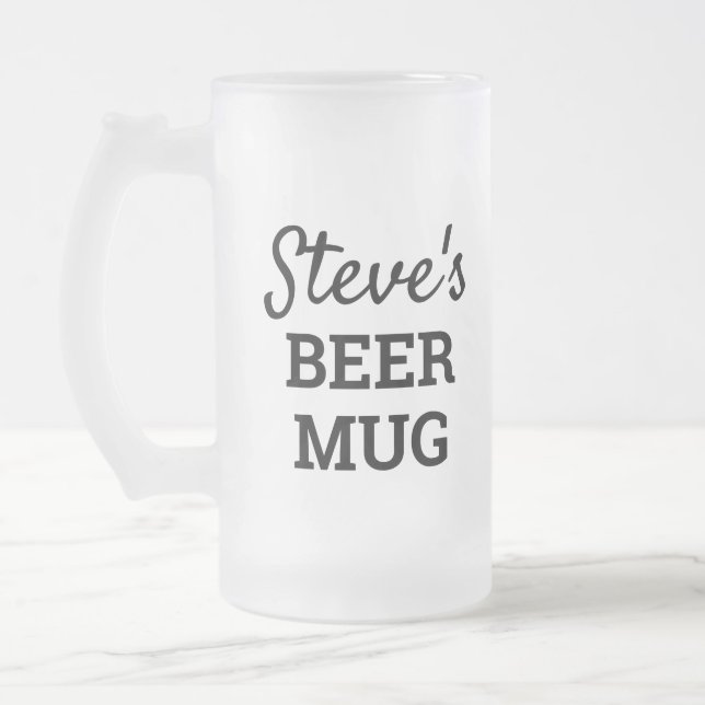 Caneca De Cerveja Vidro Jateado Mens Personalizados (Esquerda)