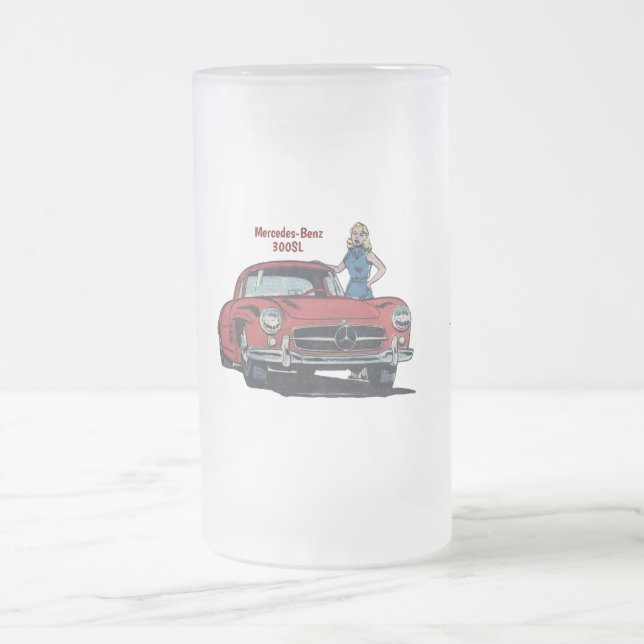 Caneca De Cerveja Vidro Jateado Mercedes-Benz 300SL (Centro)