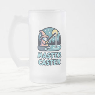 Caneca De Cerveja Vidro Jateado Mestre Caster Fantasy Pesca