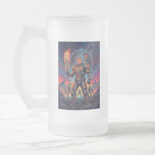 Caneca De Cerveja Vidro Jateado Mestre da Churrasqueira Galáctica Arte de Quadrinh