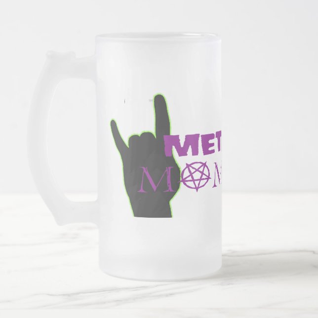 Caneca De Cerveja Vidro Jateado Metal Momma (Esquerda)